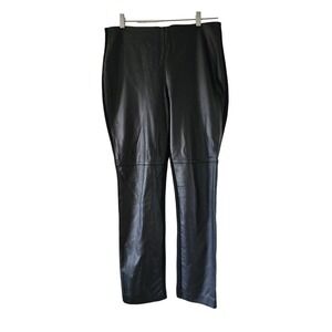 Chico's Stretch Faux Leather Front Pants Black Coast Cowgirl
